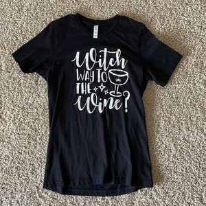 Witch Way To The Wine Halloween Tee (M)
